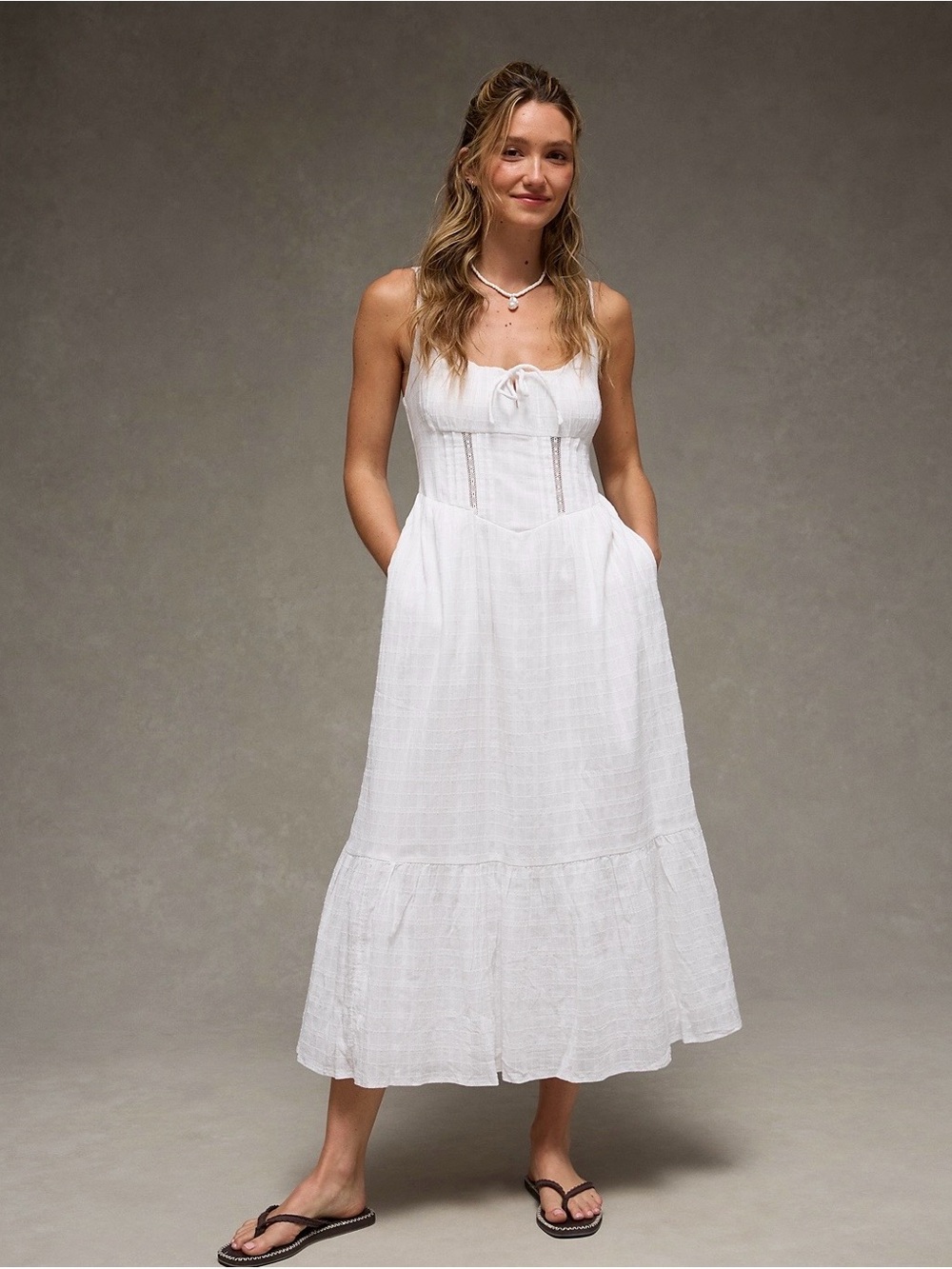 American Eagle Corset-Style Midi Dress